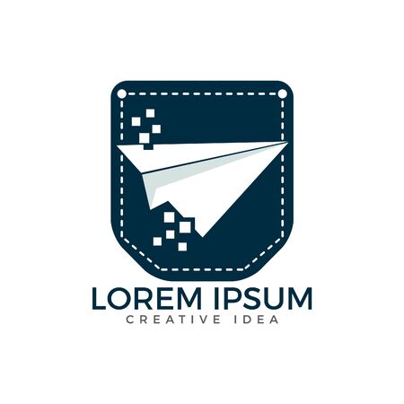 Pocket and paper plane abstract vector design.のイラスト素材