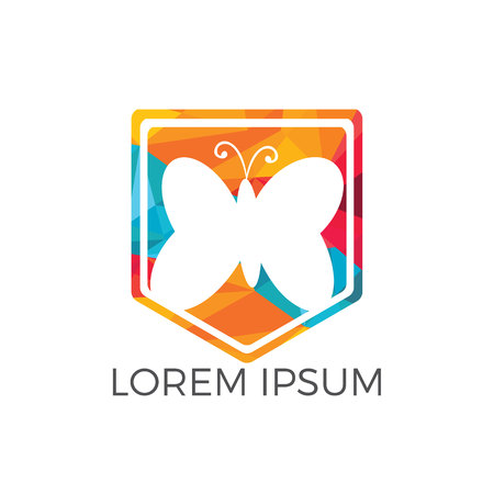 Butterfly logo. Logo for cosmetics, lingerie, jewelry store.のイラスト素材