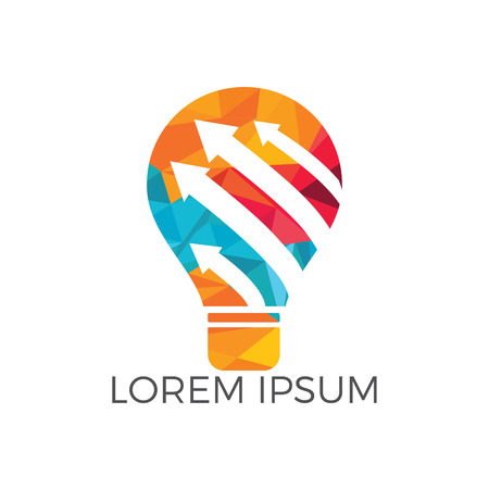 Arrows with light bulb icon concept.のイラスト素材