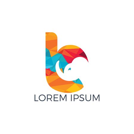 Modern Elephant B Letter Alphabet Logo Design.のイラスト素材