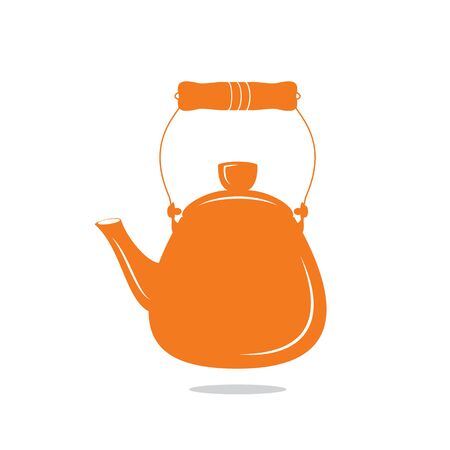 Teapot vector icon design. Teapot kettle colorful vector icon isolated on white.のイラスト素材