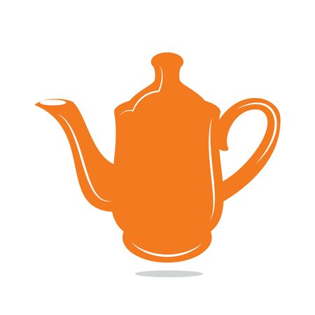 Teapot vector icon design. Teapot kettle colorful vector icon isolated on white.のイラスト素材