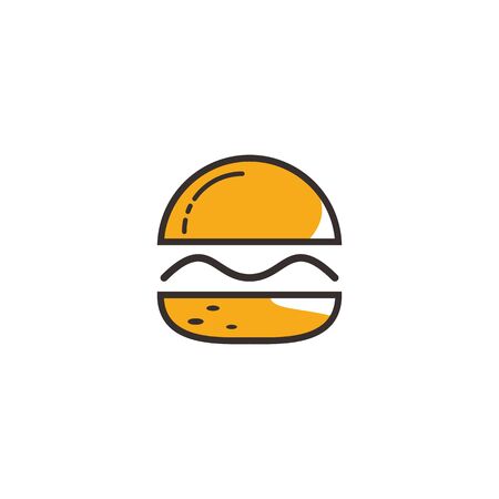 Burger vector logo design. Burger cafe logo.のイラスト素材