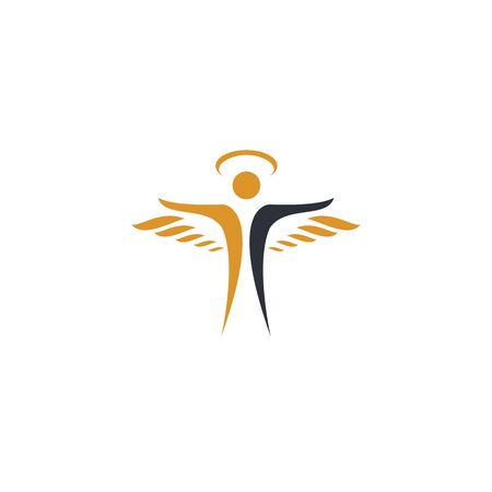 Abstract Angel Vector Logo Design. Represents the Concept of religion, kindness and charity.のイラスト素材