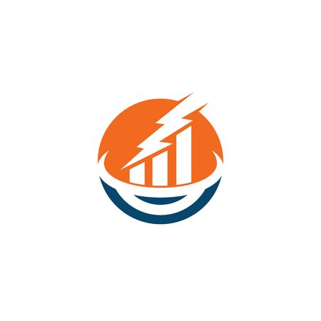 Business finance logo with concept of thunderstorm.のイラスト素材