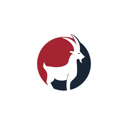 Goat Simple Logo Template Design. Mountain goat vector logo design.のイラスト素材