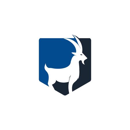 Goat Simple Logo Template Design. Mountain goat vector logo design.のイラスト素材