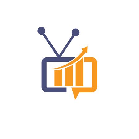 Finance TV Logo Design Template. TV chart logo Design Vector illustration.のイラスト素材