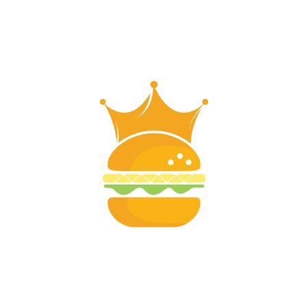 Burger king vector logo design. Burger with crown icon logo concept.のイラスト素材
