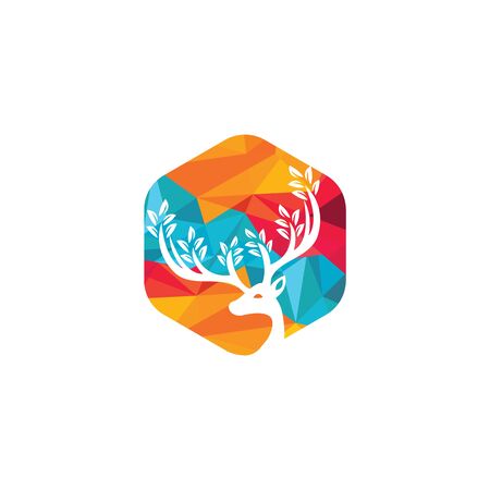 Deer leaf antlers design.のイラスト素材