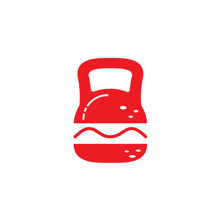 Strong burger vector design. Dumbbell and burger icon.のイラスト素材