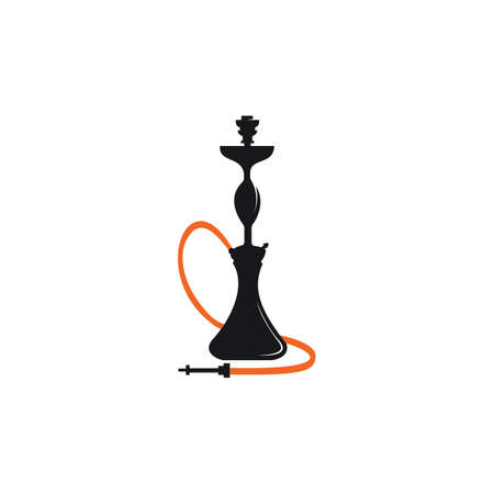 Hookah design. Vintage sheesha . Lounge cafe emblem. Arabian bar or house, shop vector design...