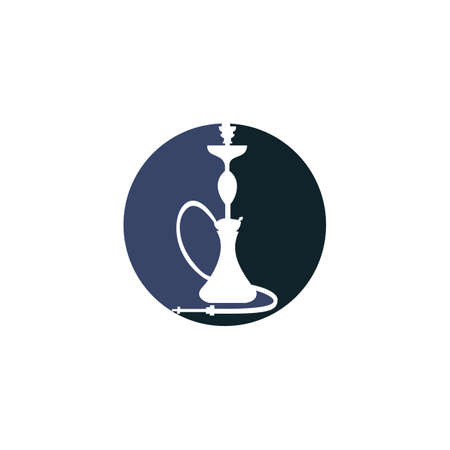 Hookah design. Vintage sheesha . Lounge cafe emblem. Arabian bar or house, shop vector design...
