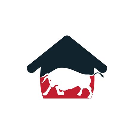 Bull house vector logo design.のイラスト素材