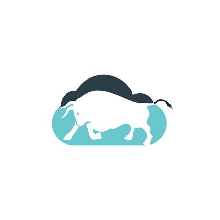 Bull cloud shape vector logo design.のイラスト素材