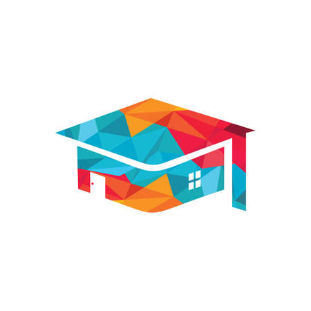Education home vector logo design. Education studio or library logo template design vector.のイラスト素材
