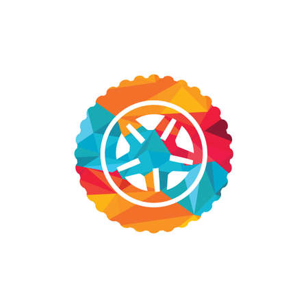 Tyre company or tyre shop vector logo design.のイラスト素材