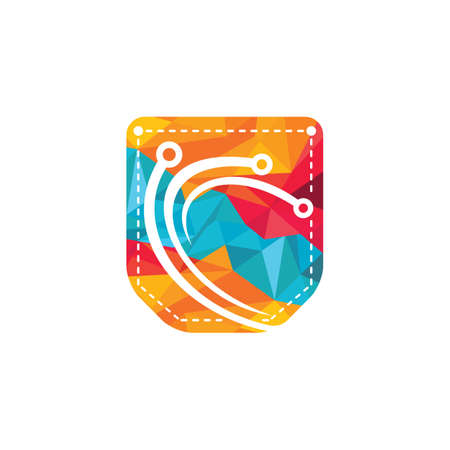 Pocket Technology vector logo design.のイラスト素材