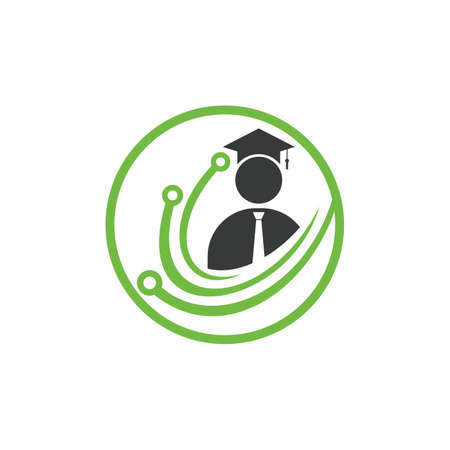 Education tech vector logo design. Digital school logo concept.のイラスト素材