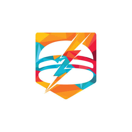 Flash burger design. Burger with thunderstorm and home icon.のイラスト素材