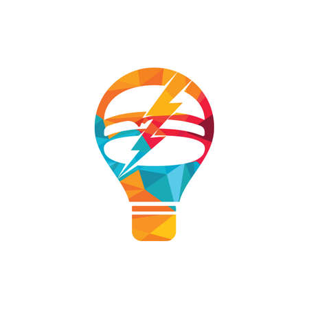 Flash burger design. Burger with thunderstorm and home icon.のイラスト素材