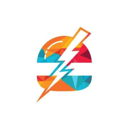 Flash burger design. Burger with thunderstorm and home iconのイラスト素材