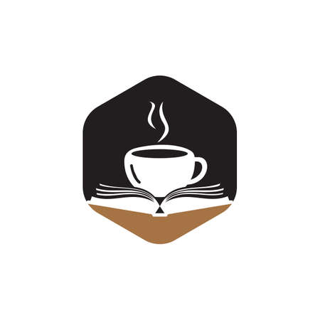 Coffee book design. Tea Book Store icon.のイラスト素材