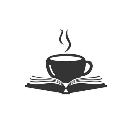 Coffee book design. Tea Book Store icon.のイラスト素材