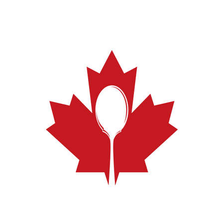 Creative and modern Canadian restaurant or kitchen logo design.のイラスト素材