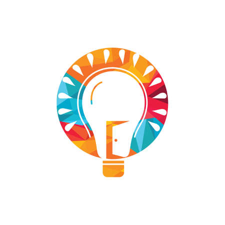 smart room vector logo design. Bulb and room icon logo.のイラスト素材