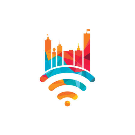 Smart city tech vector icon design.のイラスト素材