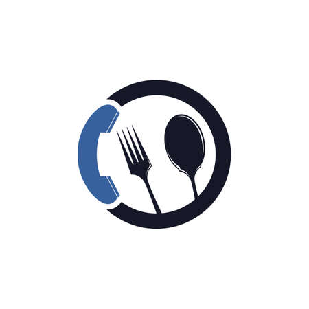 Call food vector logo design. Food delivery service logo concept.のイラスト素材