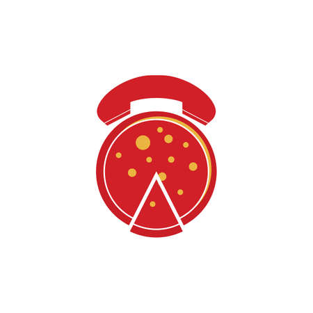 Pizza hot line fast delivery logo design. Pizza delivery logo template.のイラスト素材