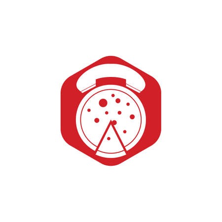 Pizza hot line fast delivery logo design. Pizza delivery logo template.のイラスト素材