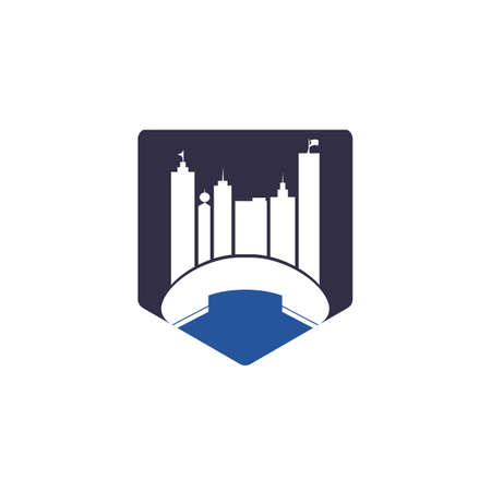 City Call vector logo design template. Phone City logo designs conceptのイラスト素材