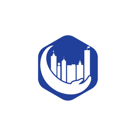 City care vector logo design. Tower Care logo template.のイラスト素材