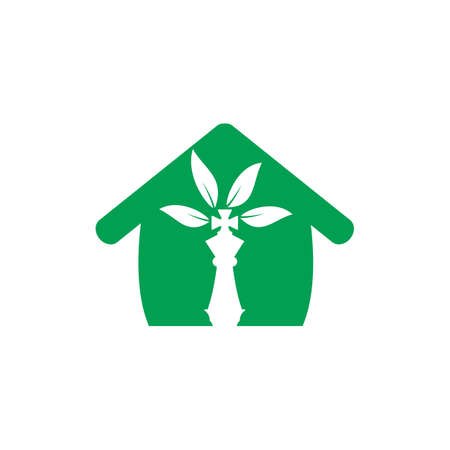 Chess tree vector logo design. Nature green strategy logo concept.のイラスト素材