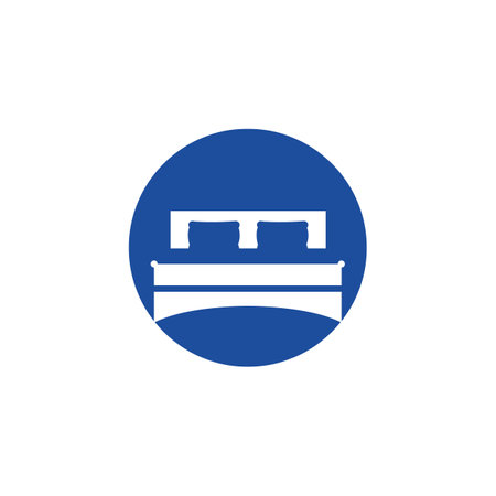 Bed vector logo design. Bed store icon logo design.のイラスト素材