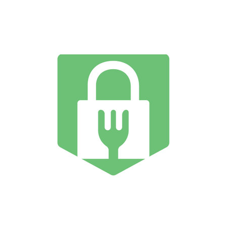 Food security vector logo design template. Food safety icon design.のイラスト素材