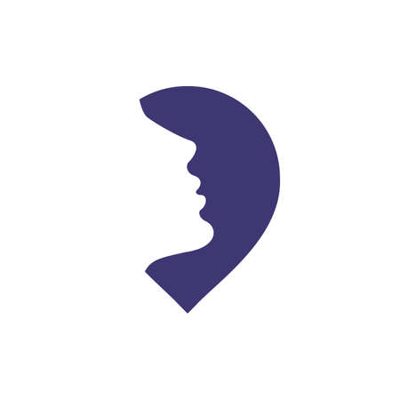 Woman place vector logo design. Feminine pin logo design template.のイラスト素材