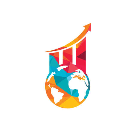 World Stats vector logo design template. World finance logo design concept.のイラスト素材