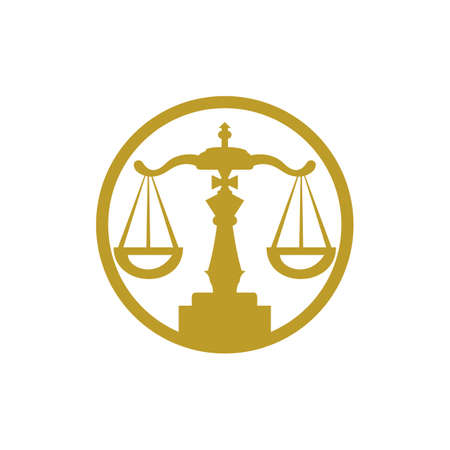 Law call vector logo design template. Handset and balance icon design.のイラスト素材