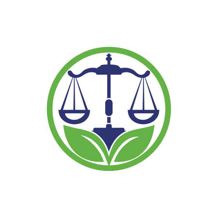 Nature Law Firm Logo design template. Green Scales logo concept.のイラスト素材