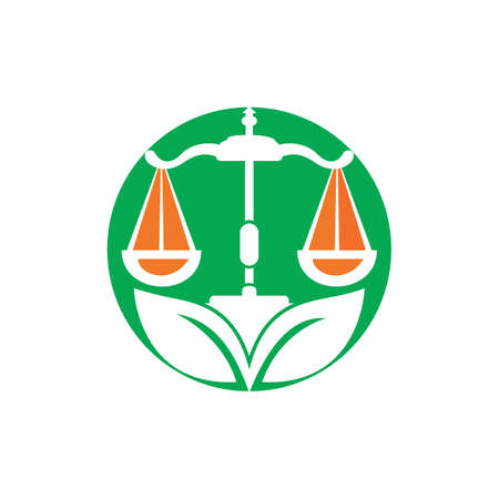 Nature Law Firm Logo design template. Green Scales logo concept.のイラスト素材