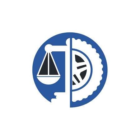 Transport law vector logo design template. Tire and balance icon design.のイラスト素材