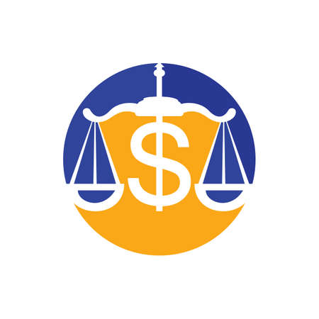 Money scale vector logo design. Dollar balance finance logo concept.のイラスト素材