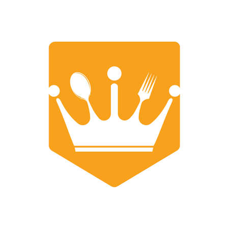 Food kingdom vector logo design. Royal food logo concept.のイラスト素材