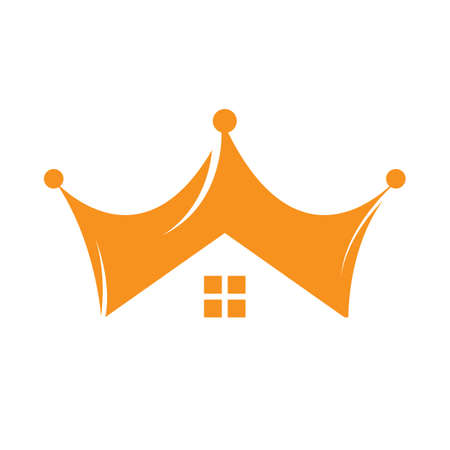 Home king vector logo design. Creative home and crown vector logo design concept.のイラスト素材