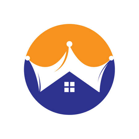 Home king vector logo design. Creative home and crown vector logo design concept.のイラスト素材