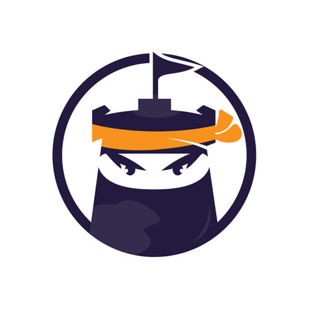 Castle ninja vector design template.のイラスト素材